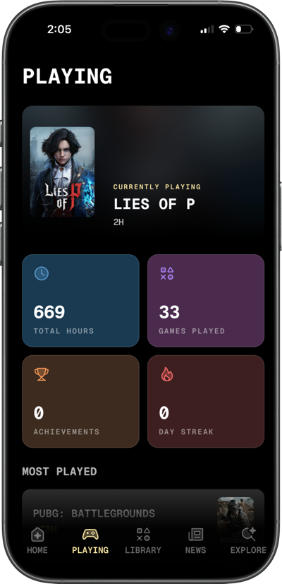 GameOn now playing screen