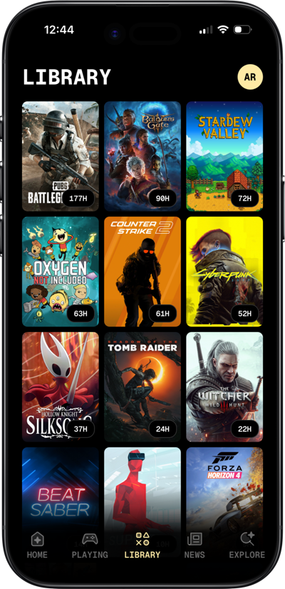 GameOn Steam library sync screen
